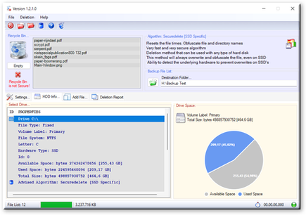 HDD Info Available Space