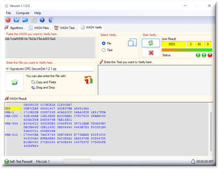 SecureDel HASH Signature